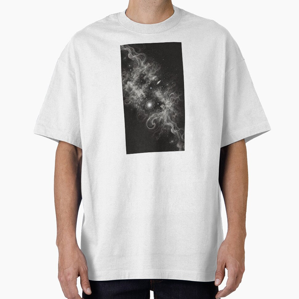 Ethereal Monochrome Galaxy - Cosmic Elegance by Blink Art Studio T-Shirts, Hoodie, Sweatshirt | BlankRebels.com (Image 1)