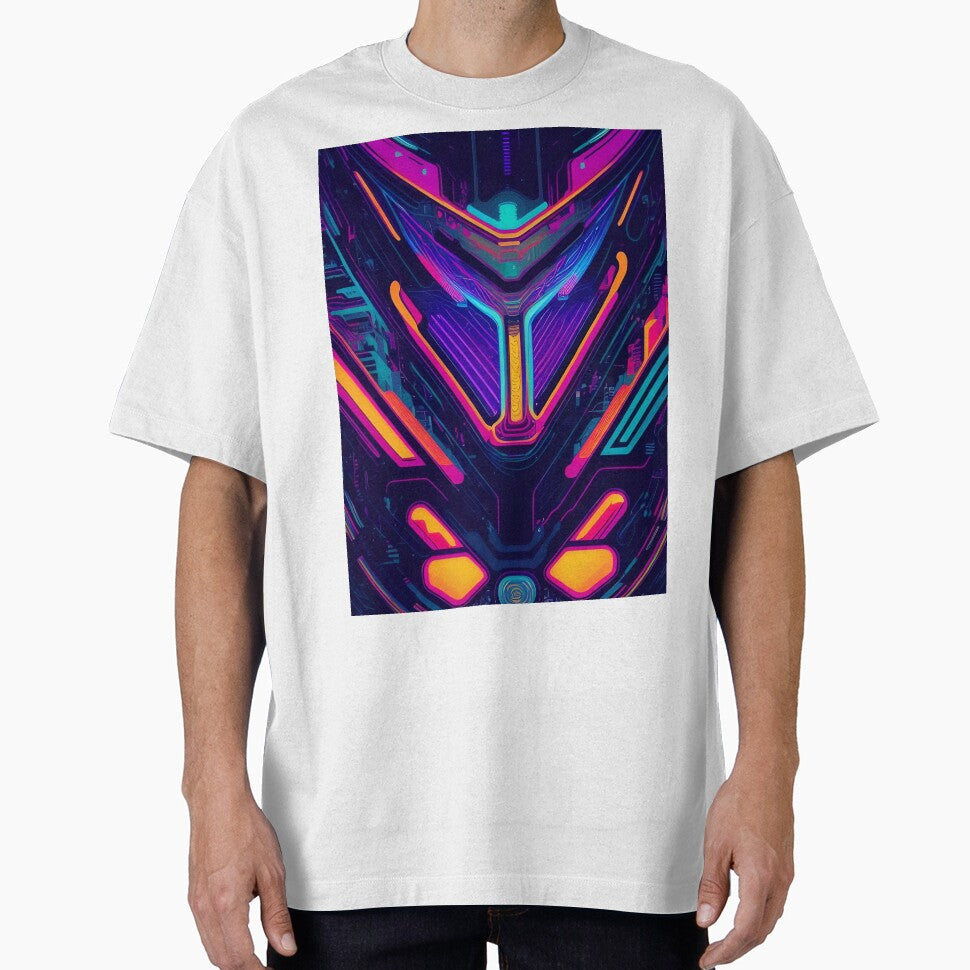 Horizon of Neon Nodes Abstract Print by Esterlane T-Shirts, Hoodie, Sweatshirt | BlankRebels.com (Image 1)