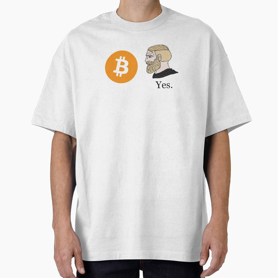 Chad Face Bitcoin Logo Meme by CyberRex T-Shirts, Hoodie, Sweatshirt | BlankRebels.com (Image 1)