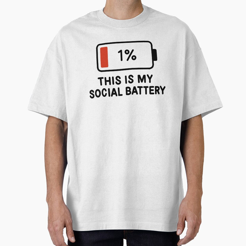 1% Social Battery by byebyesally T-Shirts, Hoodie, Sweatshirt | BlankRebels.com (Image 1)