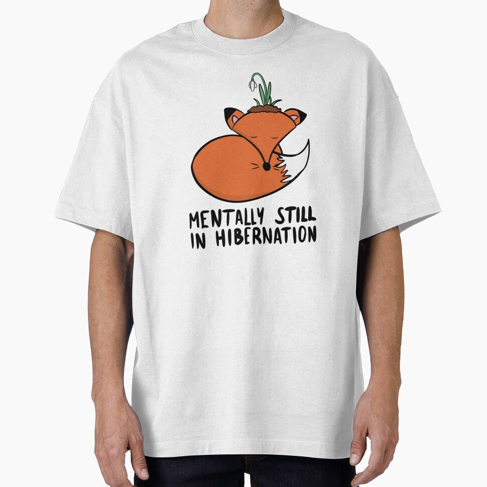 Mentally Still In Hibernation Cute Sleeping Fox by DesignFreakArt T-Shirts, Hoodie, Sweatshirt | BlankRebels.com (Image 1)