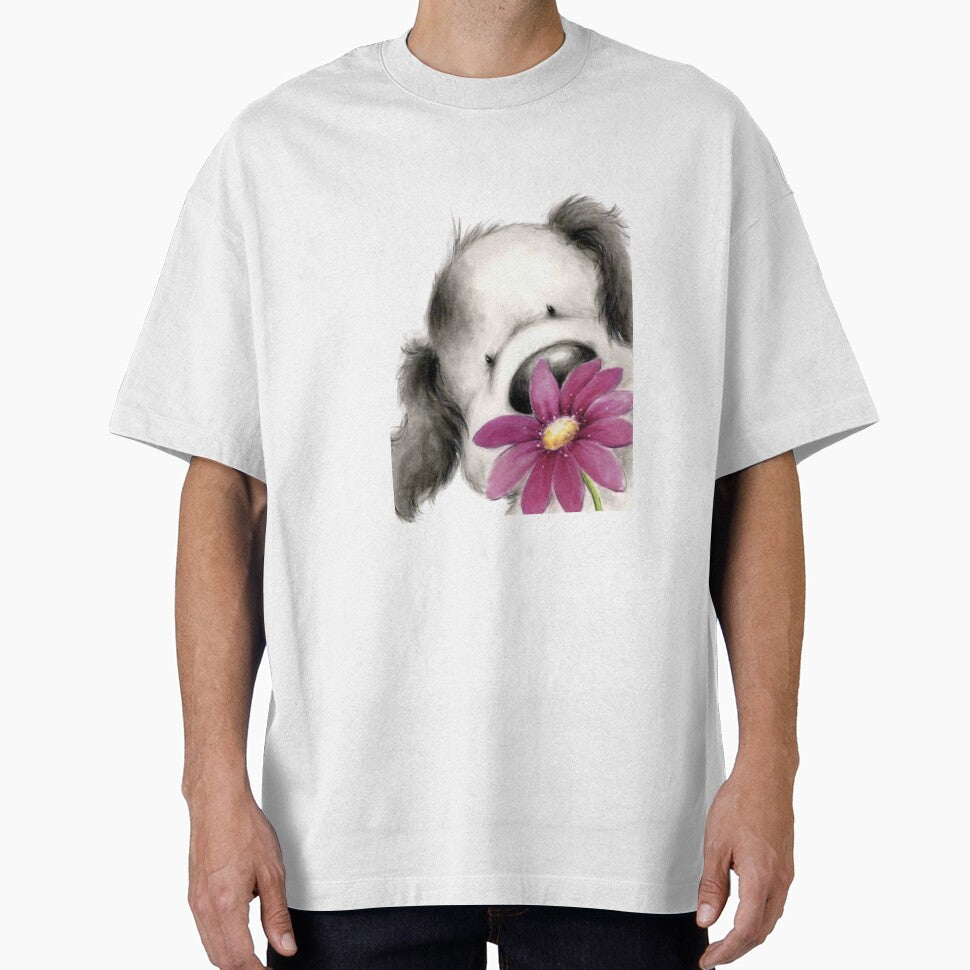 Soft Puppy, Main Character Energy – Cute Dog with Flower Aesthetic Art by Cheapdrips T-Shirts, Hoodie, Sweatshirt (Image 1)