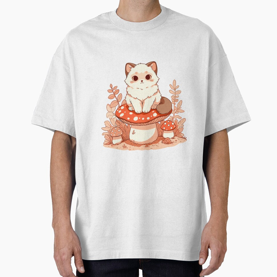 Cat on mushroom cute by GlobalDesigns- T-Shirts, Hoodie, Sweatshirt | BlankRebels.com (Image 1)