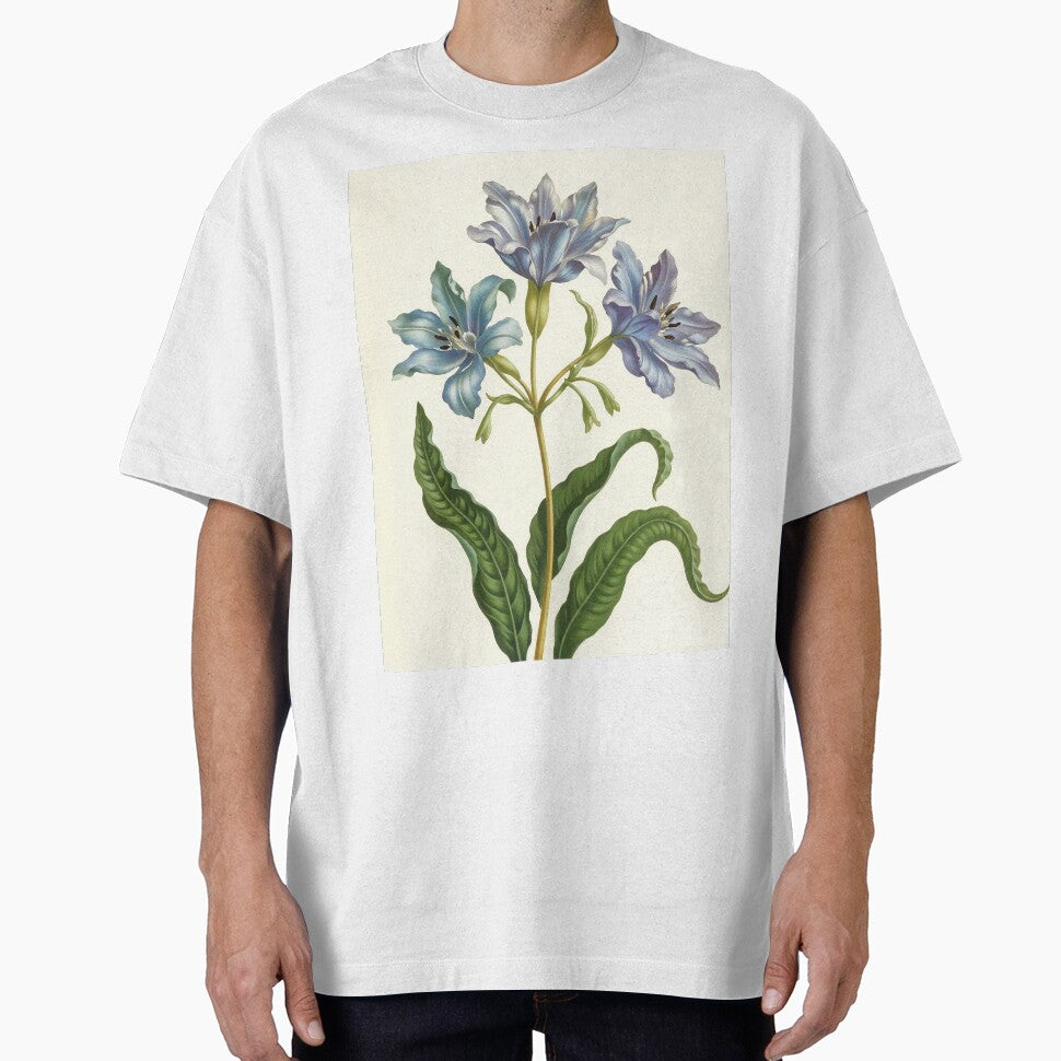 Vintage Blue Botanical Flower Illustration by Fullspace T-Shirts, Hoodie, Sweatshirt | BlankRebels.com (Image 1)