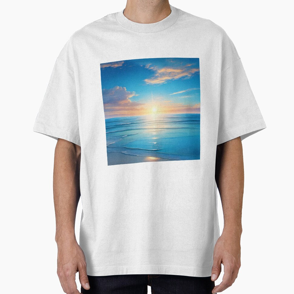 Clean and Blue Sky A Sunrise Over A Tranquil Ocean by TatStudio55 T-Shirts, Hoodie, Sweatshirt | BlankRebels.com (Image 1)