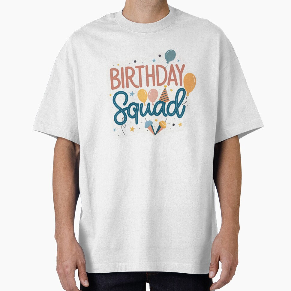 Birthday Squad – Cute Party Typography Design | Fun Birthday Celebration Graphic by A1MarketDesigne T-Shirts,... (Image 1)