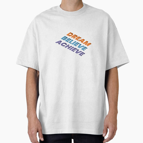'Dream, Believe, Achieve' 3D Isometric Typography by trepiu T-Shirts, Hoodie, Sweatshirt | BlankRebels.com (Image 1)