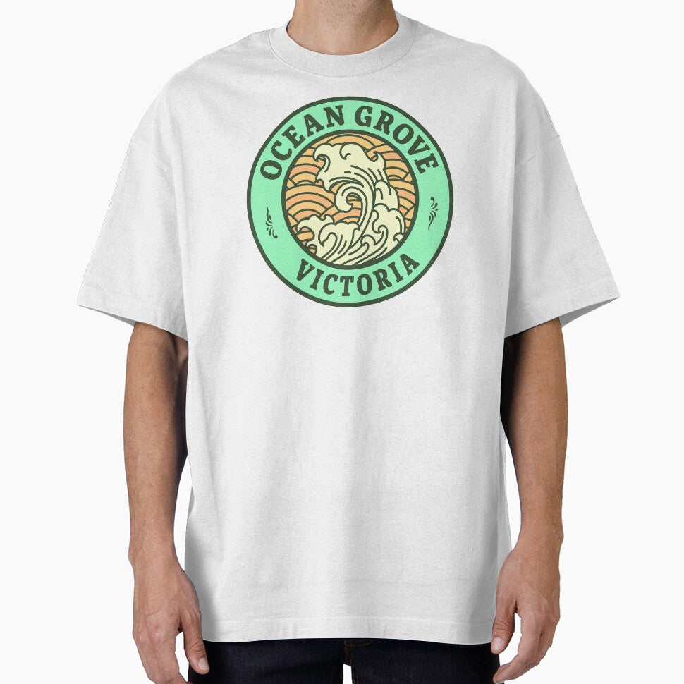 Ocean Grove Waves Retro Badge by modeoftravel T-Shirts, Hoodie, Sweatshirt | BlankRebels.com (Image 1)