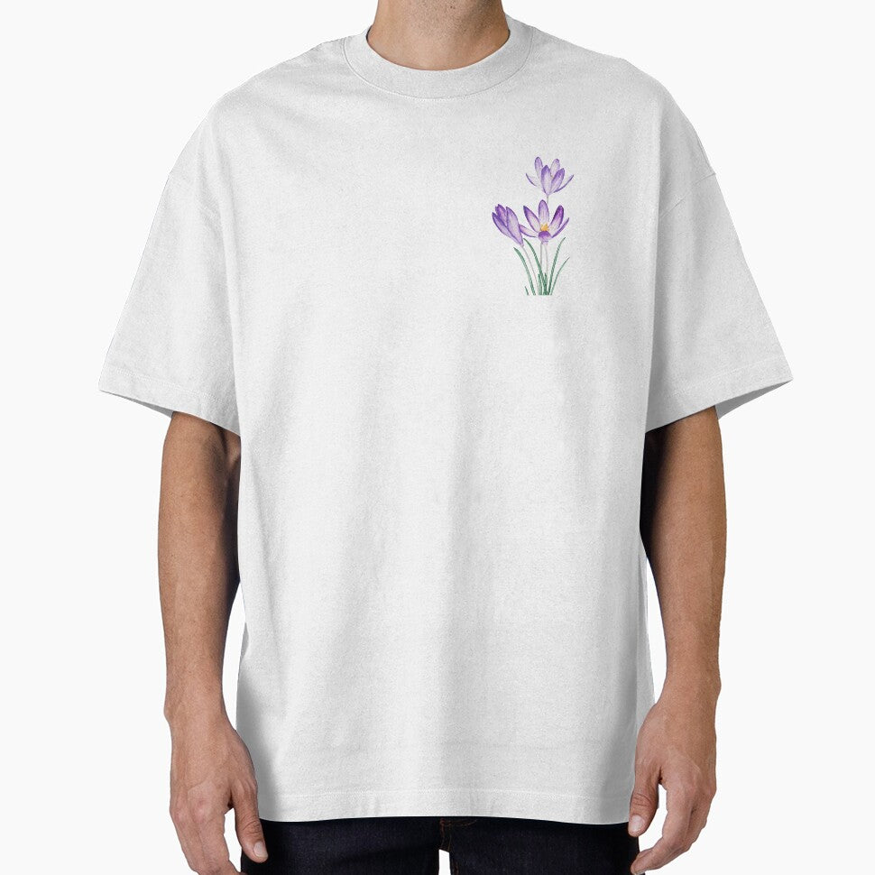 hand painted purple crocus flower watercolor by ColorandColor