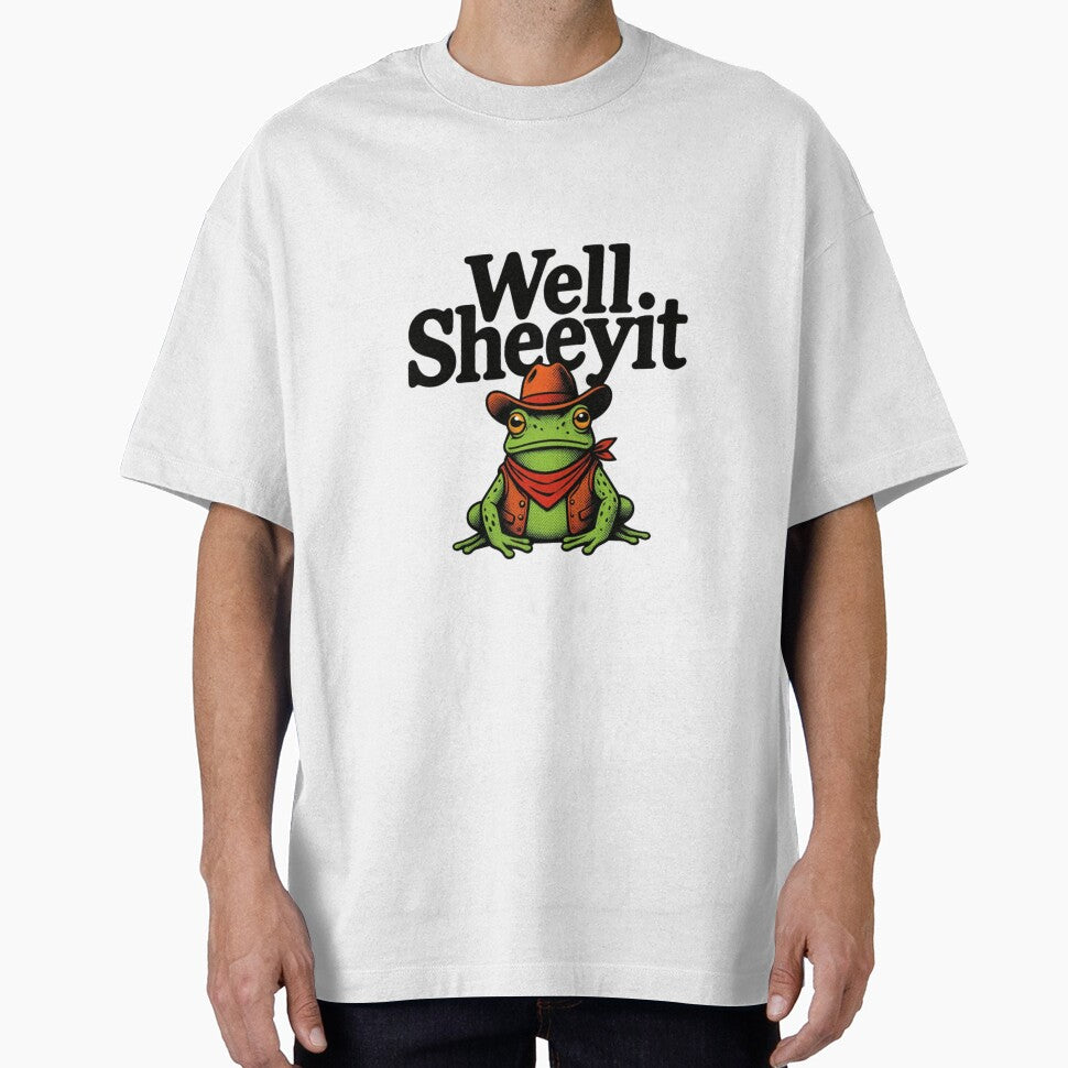 Well Sheeyit Cowboy Frog — Funny Retro Southern Toad Illustration by Colorful-Garden