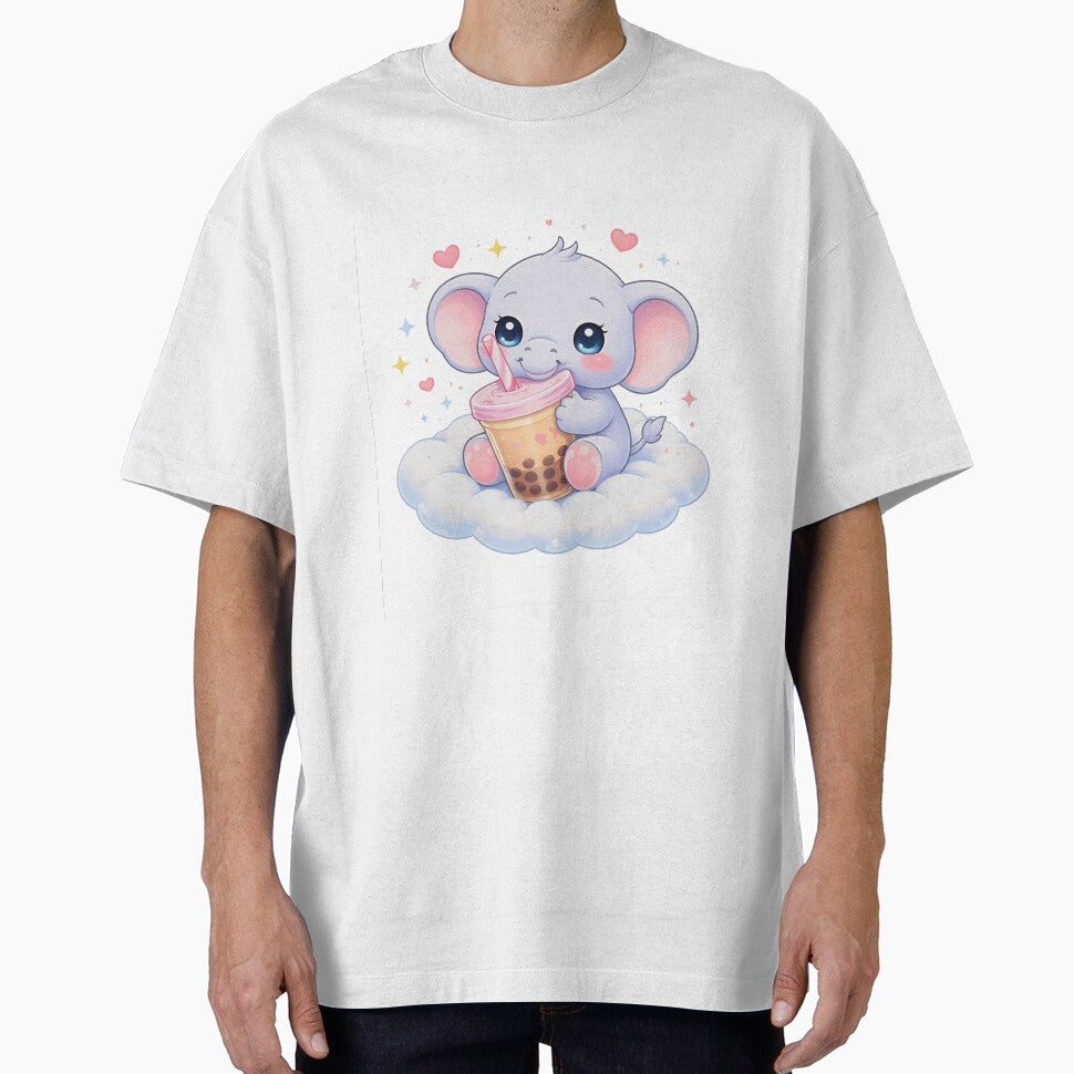 Kawaii elephant with Bubble Tea -Cute Anime Style. by Lylysun