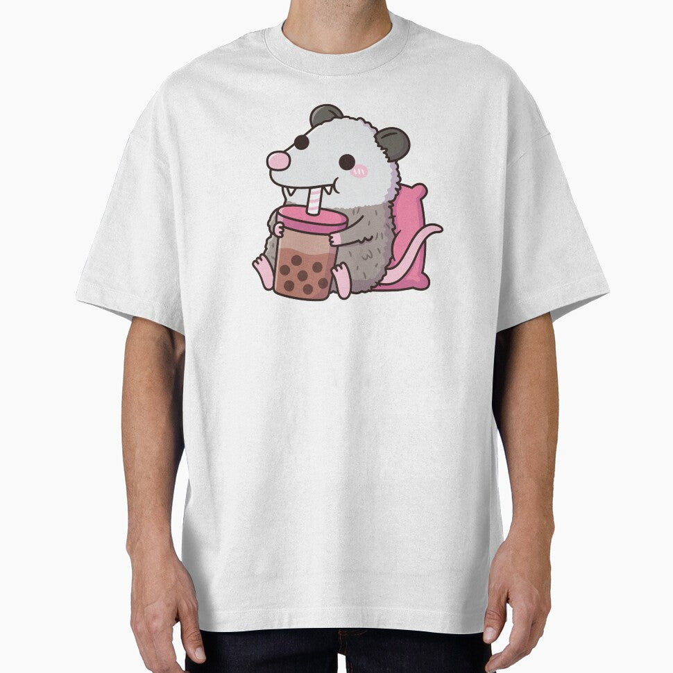Cute Opossum Drinking Boba Tea by rustydoodle T-Shirts, Hoodie, Sweatshirt | BlankRebels.com (Image 1)