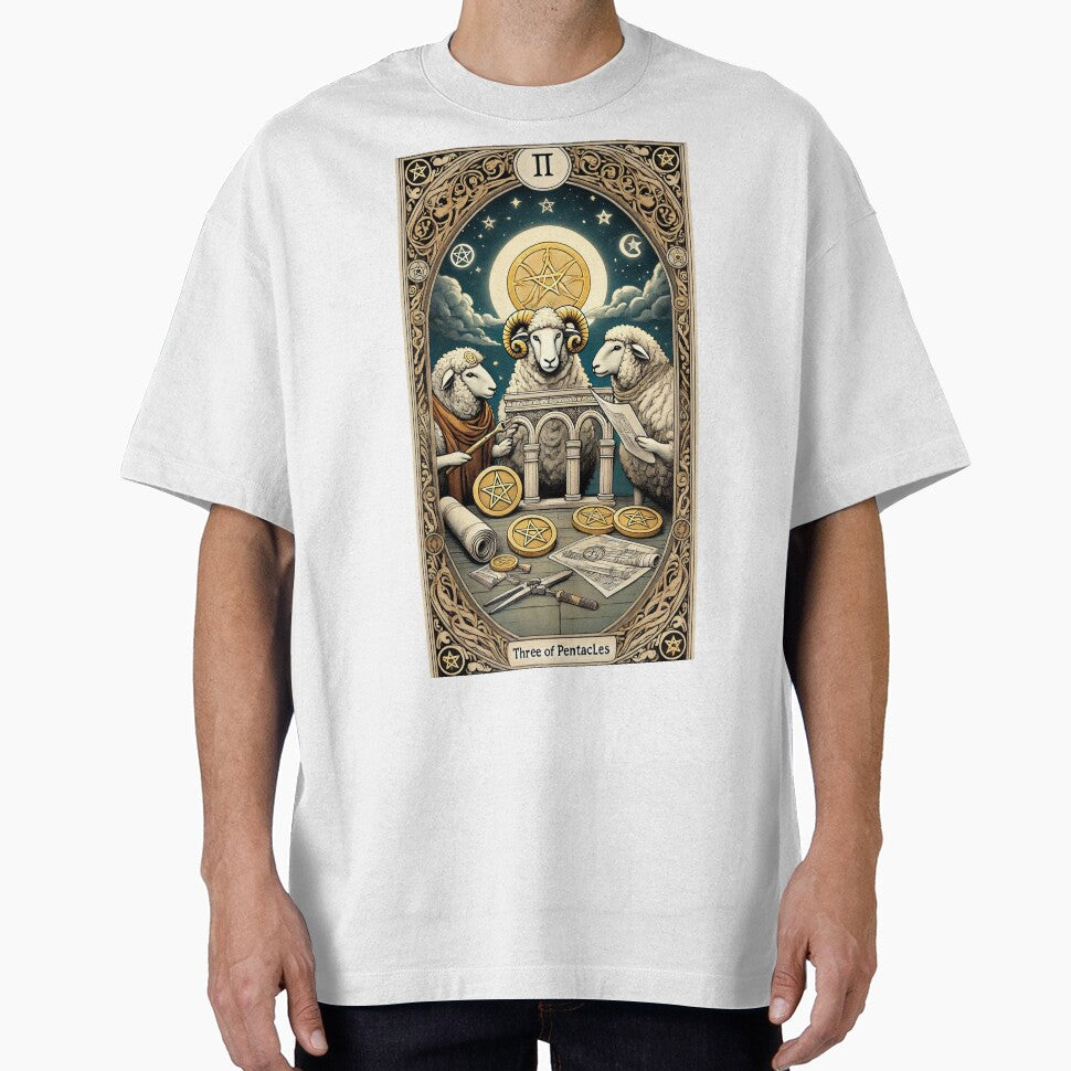 Sheepism Tarot – Three of Pentacles by Thpoar T-Shirts, Hoodie, Sweatshirt | BlankRebels.com (Image 1)
