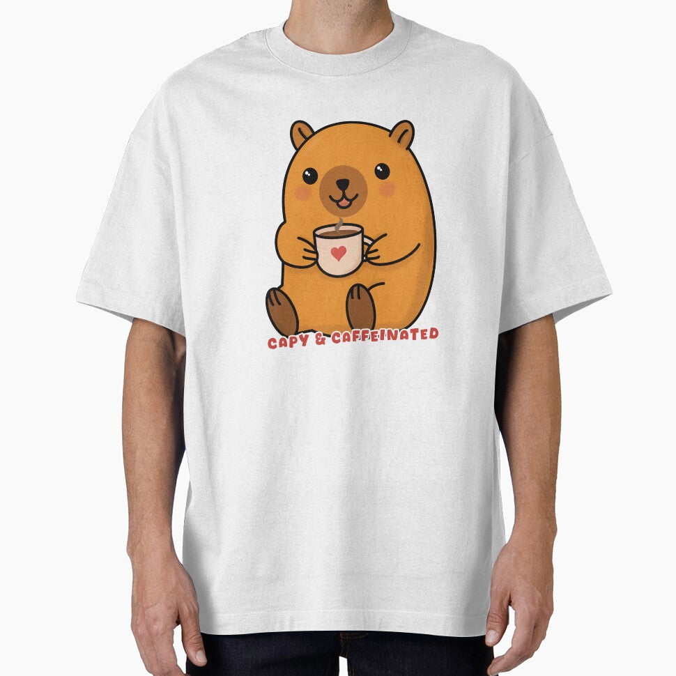 Capy and Caffeinated Cute Kawaii Capybara Coffee Sticker by Anabel Gonzalez T-Shirts, Hoodie, Sweatshirt (Image 1)