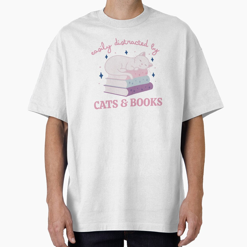 Easily Distracted By Cats And Books Cute Bookish White Cat by winterpumpkin