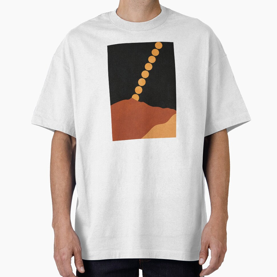 Mountain Hill, Moon, Terracotta, Minimalist Artwork by technicolorable_art T-Shirts, Hoodie, Sweatshirt (Image 1)
