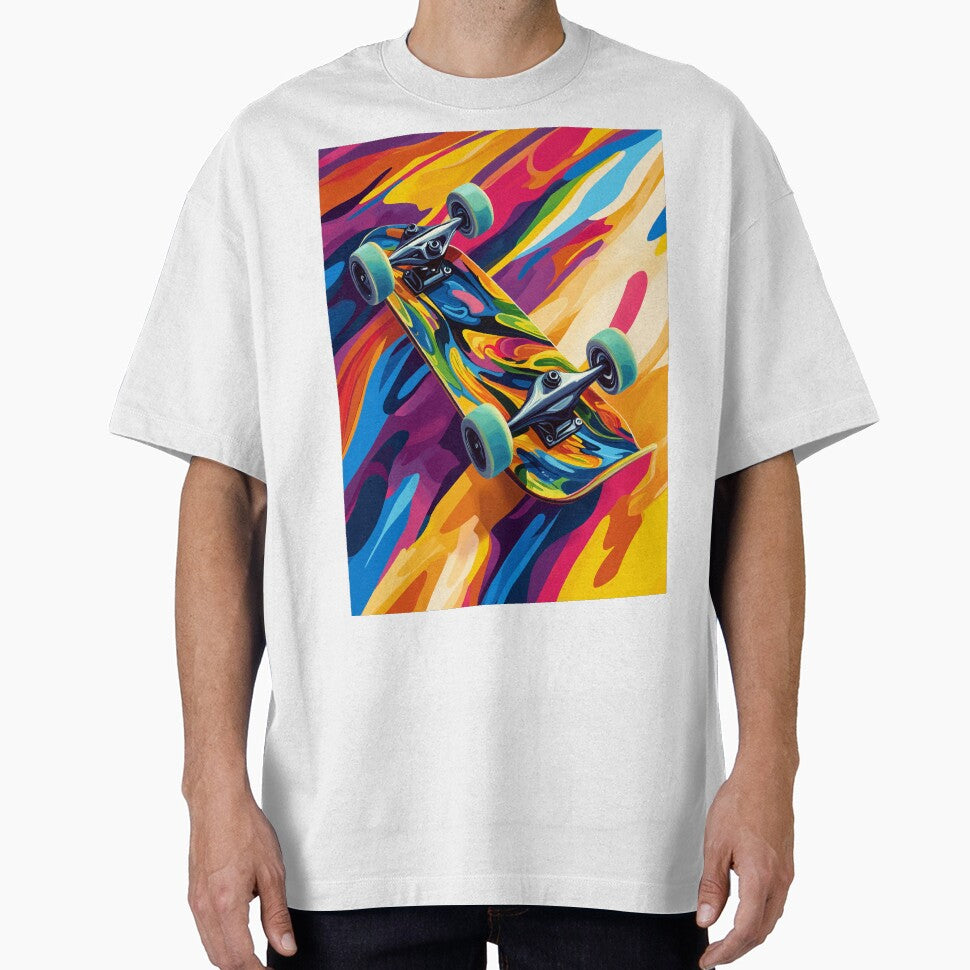 Colorful Abstract Skateboard Design – Pop Art Style by Moss and Moon Studio T-Shirts, Hoodie, Sweatshirt (Image 1)