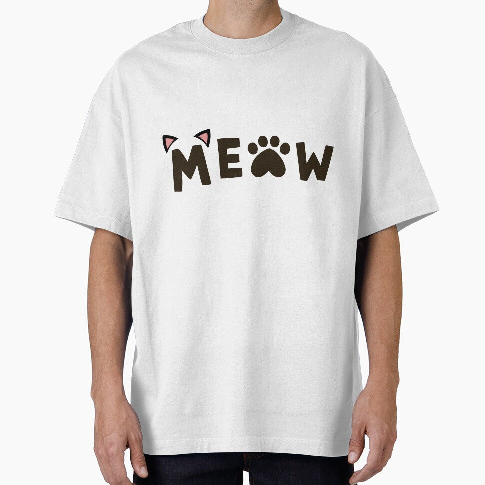 MEOW Cat Word Art – Cute Minimal Cat Aesthetic Design by Abby Graphy ⭐⭐⭐⭐⭐ T-Shirts, Hoodie, Sweatshirt (Image 1)