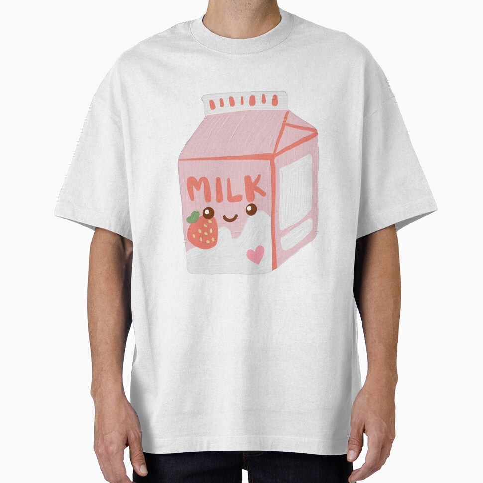Kawaii Strawberry Milk Carton Sticker by Uryummypie T-Shirts, Hoodie, Sweatshirt | BlankRebels.com (Image 1)