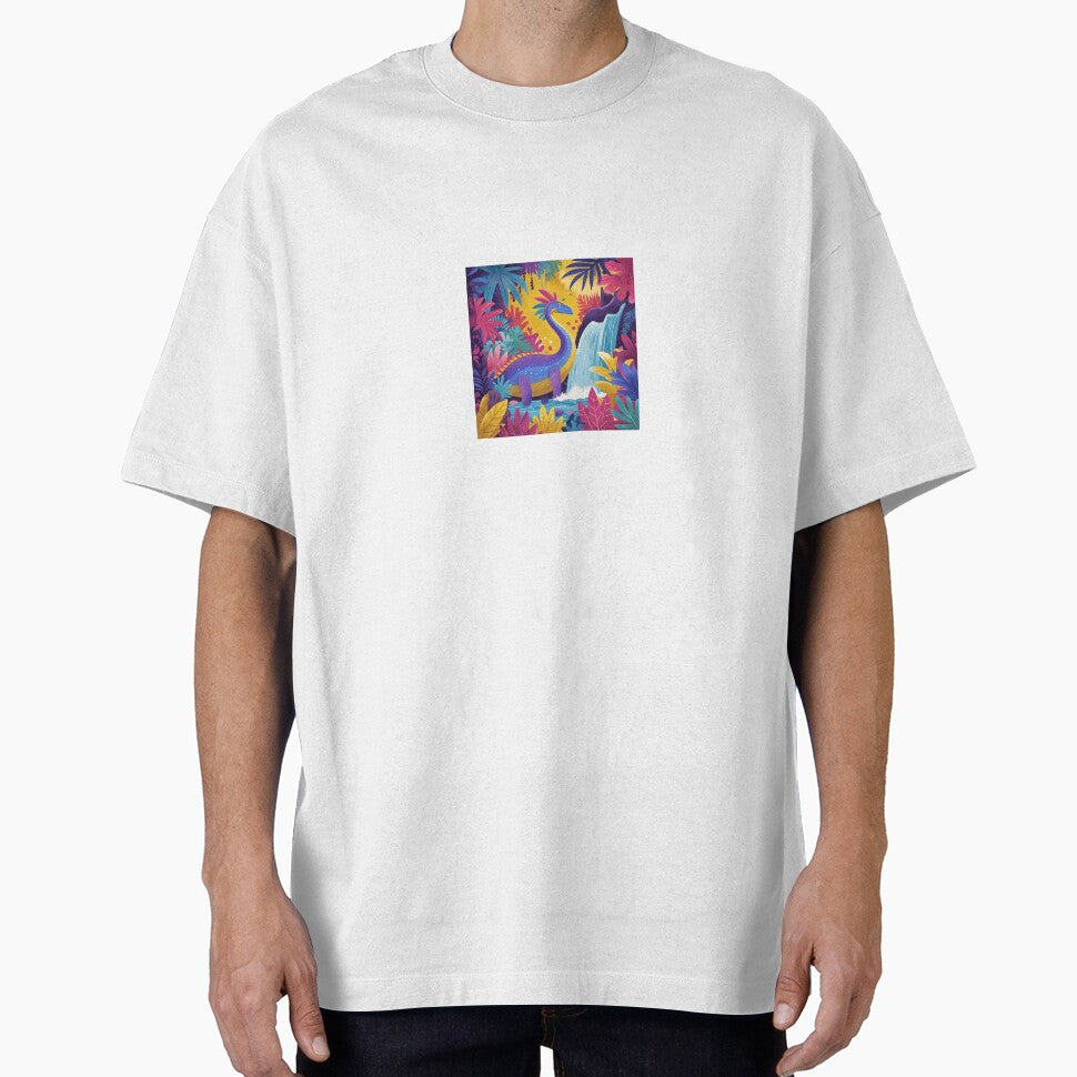 Colorful Parasaurolophus by Tropical Waterfall by Bambear T-Shirts, Hoodie, Sweatshirt | BlankRebels.com (Image 1)