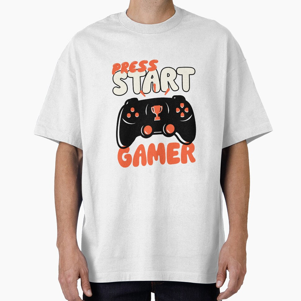 Press Start - Gamer | Funny Old School Retro Vintage Gaming Controller by lildoodleshirts