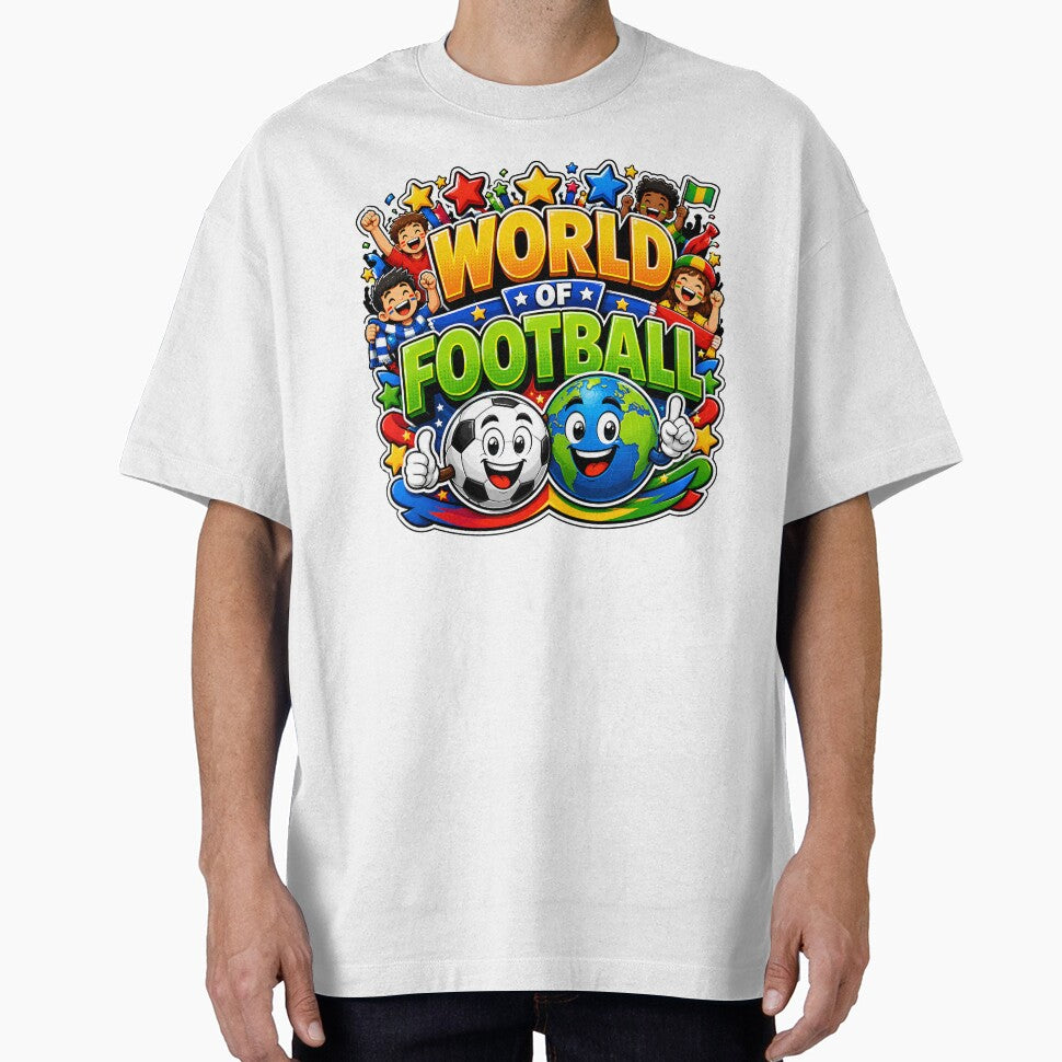 World of Football Cartoon Sticker | Cute Soccer Ball & Globe Mascot Sports Design by M.Store