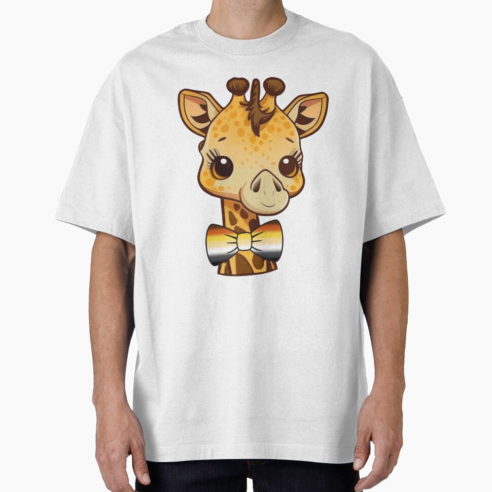 Cute Giraffe with Gay Bear Pride Flag Bowtie, Kawaii Bear Pride Design by Travelslightly T-Shirts, Hoodie,... (Image 1)