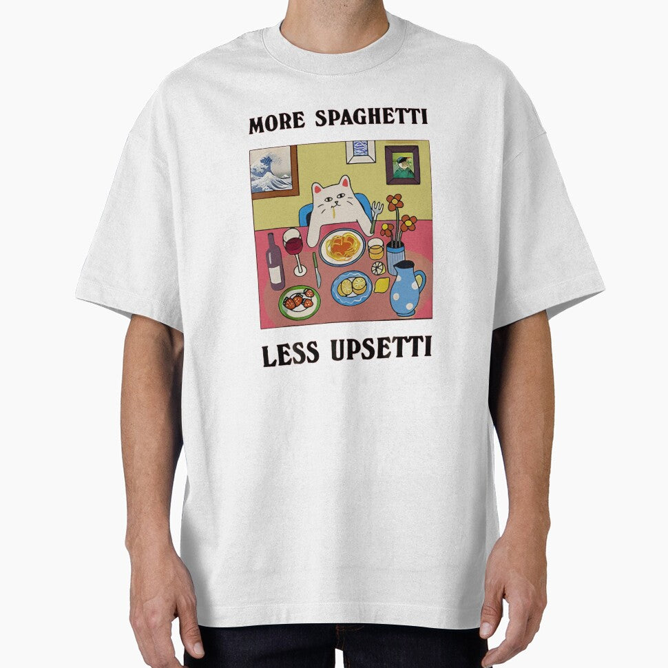 More Spaghetti Less Upsetti Funny Cute Cat Saying Quote by JeffreyMorton