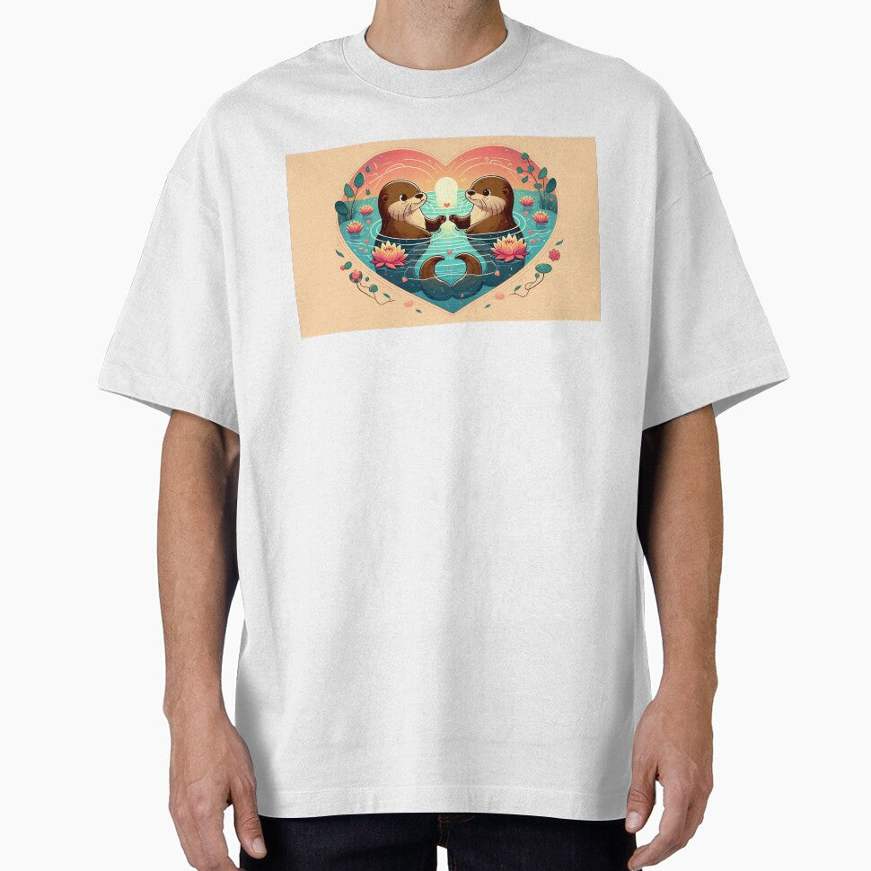 Romantic Otters Holding Hands by Mechanical-Artt T-Shirts, Hoodie, Sweatshirt | BlankRebels.com (Image 1)