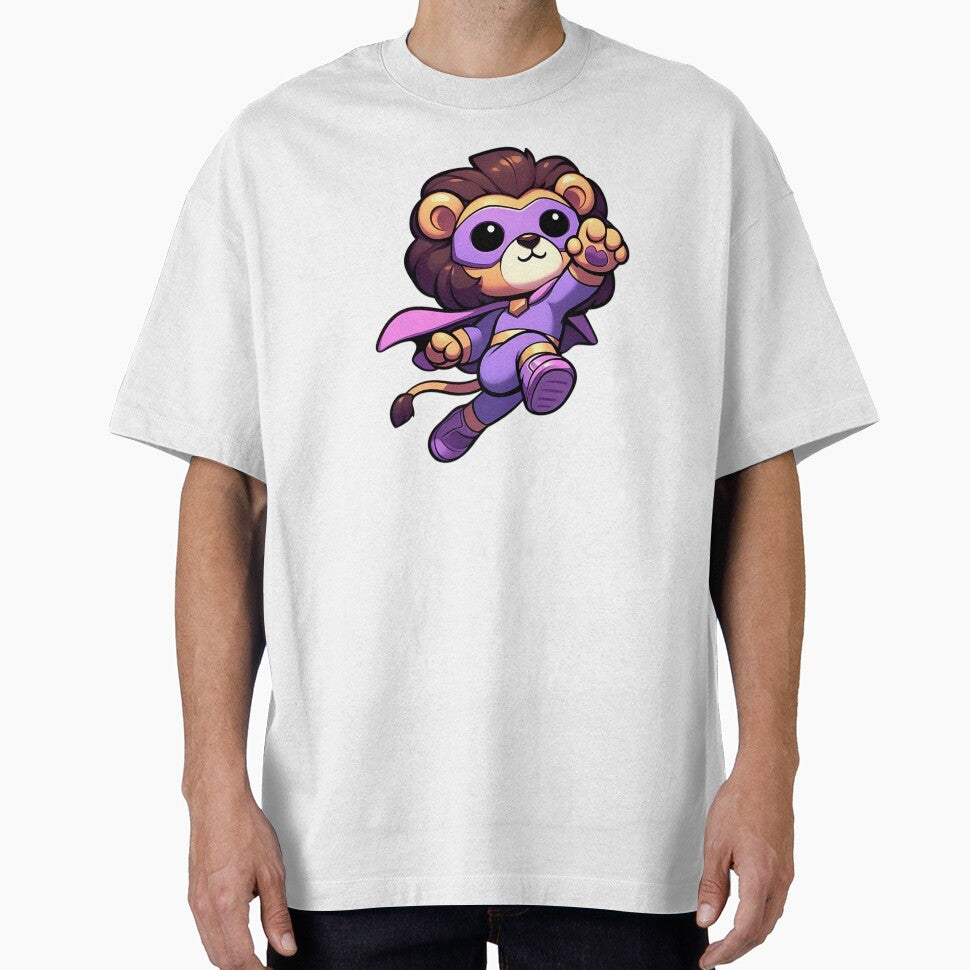 Superhero Lion – Cute Purple Caped Lion Hero Design by Kwanbaba21 T-Shirts, Hoodie, Sweatshirt | BlankRebels.com (Image 1)
