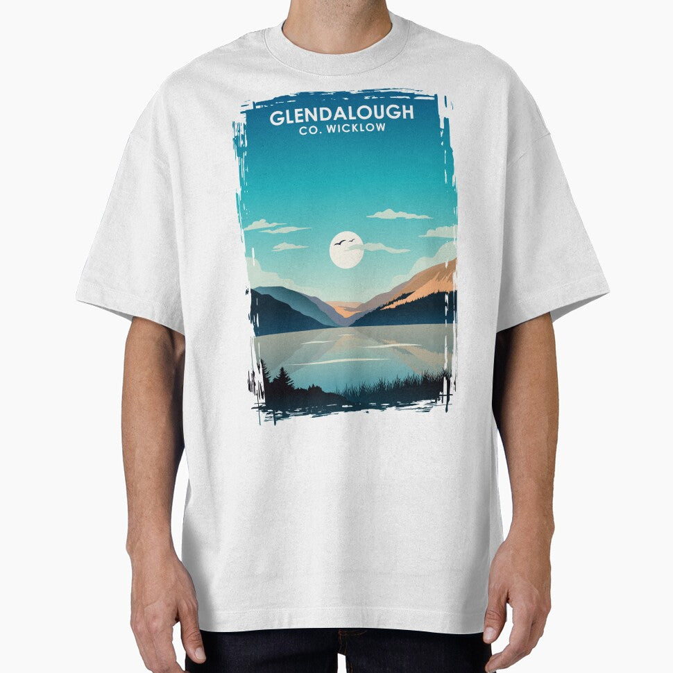 Glendalough Ireland Vintage Minimal Retro Travel Poster by Stadify