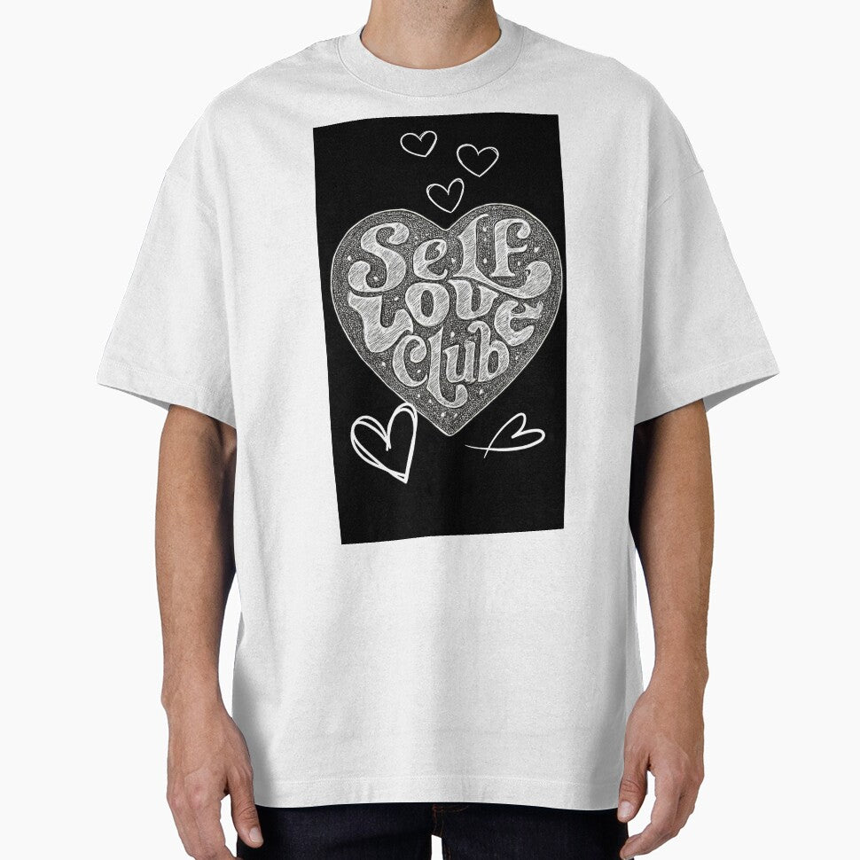 Self Love Club - Hand Drawn Heart Typography by Extremeallie T-Shirts, Hoodie, Sweatshirt | BlankRebels.com (Image 1)