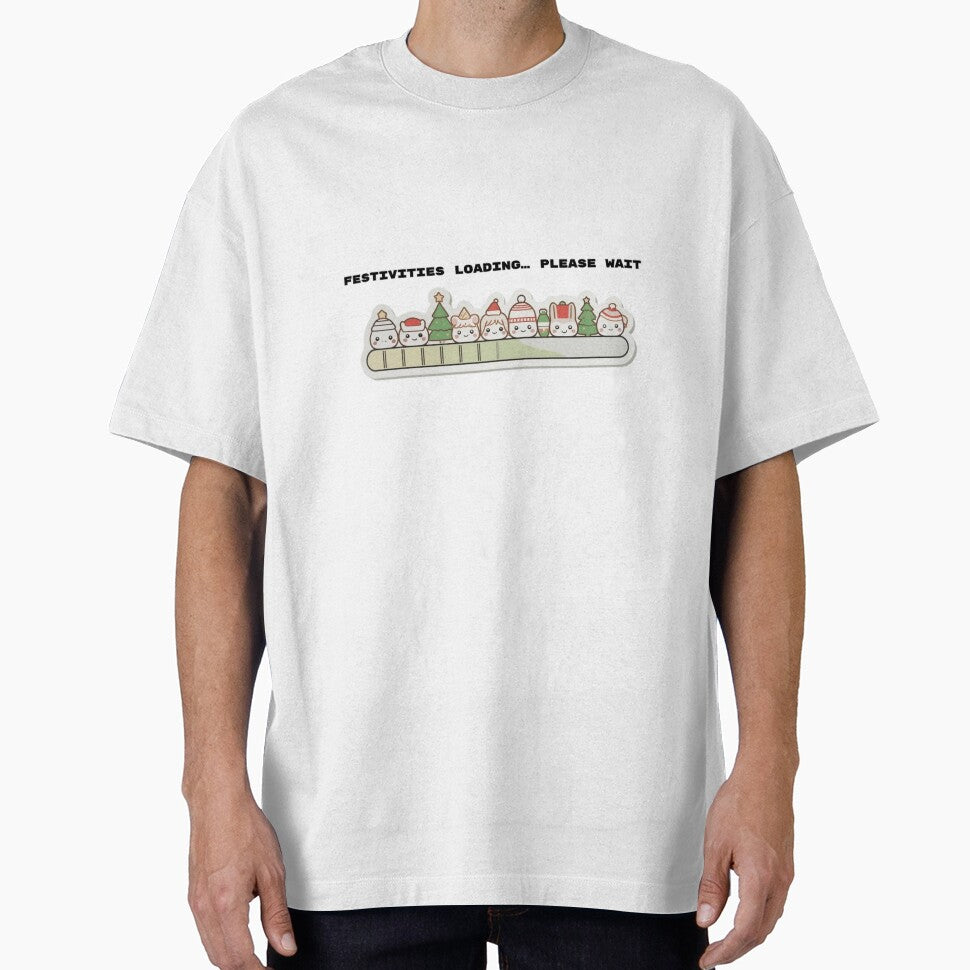 Festivities Loading… Please Wait 1 – Cozy Introvert Holiday Humor, Kawaii Christmas by PIXelayDesigns T-Shirts,... (Image 1)