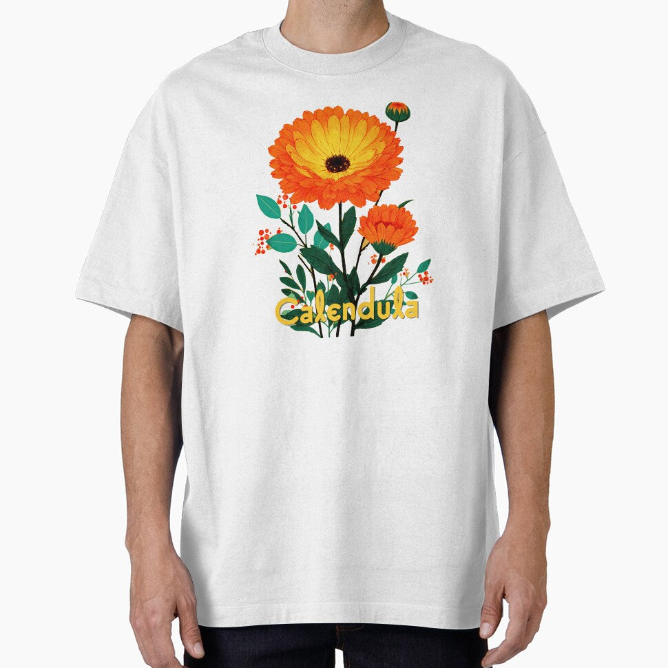 Calendula – Golden Bloom Botanical Art by ForeverPrintsOK T-Shirts, Hoodie, Sweatshirt | BlankRebels.com (Image 1)
