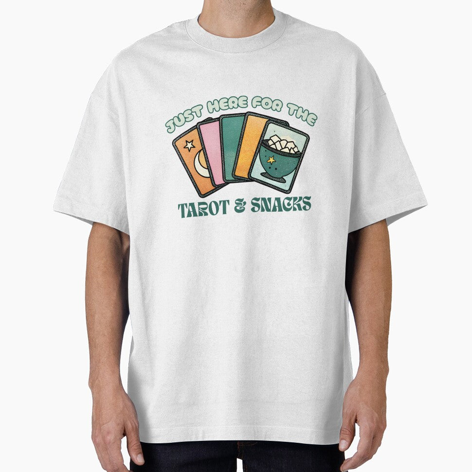 Just Here for the Tarot & Snacks by PettyPotion33 T-Shirts, Hoodie, Sweatshirt | BlankRebels.com (Image 1)