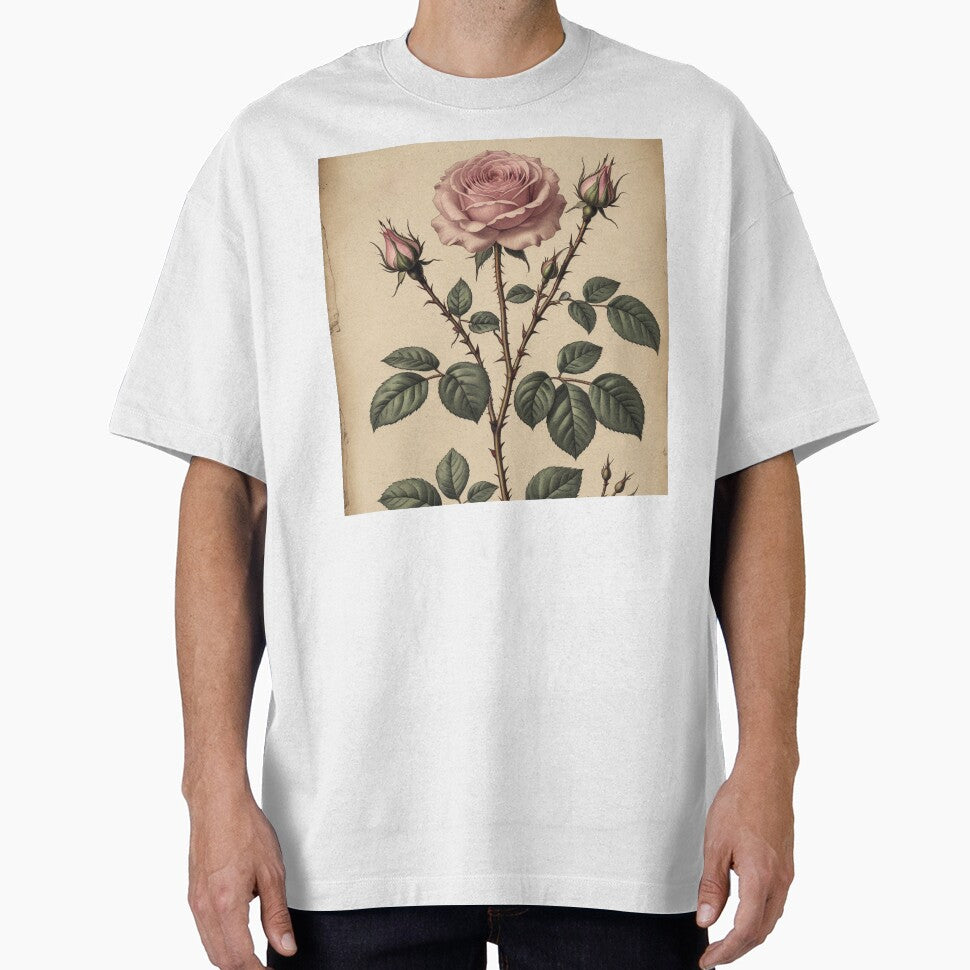 Vintage Rose Botanical Illustration Study by PrimeGens T-Shirts, Hoodie, Sweatshirt | BlankRebels.com (Image 1)