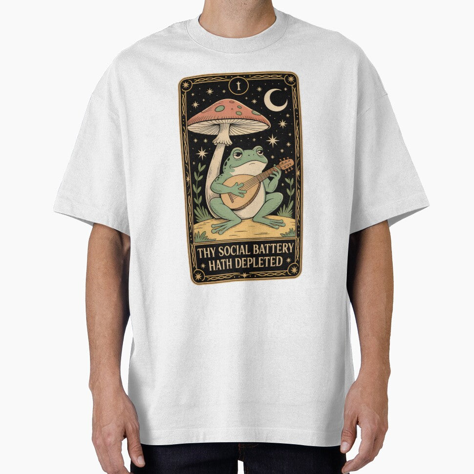 Thy Social Battery Depleted Frog Tarot Card Art by Aesthetic Art T-Shirts, Hoodie, Sweatshirt | BlankRebels.com (Image 1)