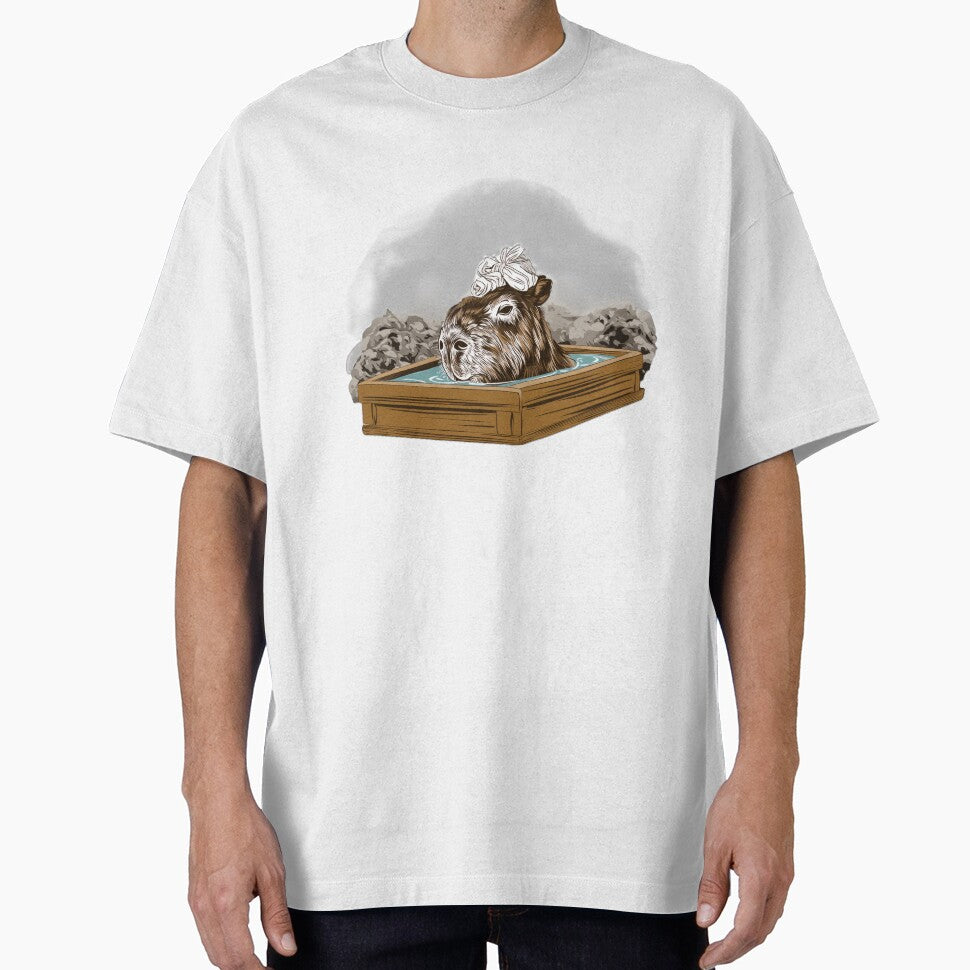 Capybara Onsen Steaming by T-pocket T-Shirts, Hoodie, Sweatshirt | BlankRebels.com (Image 1)