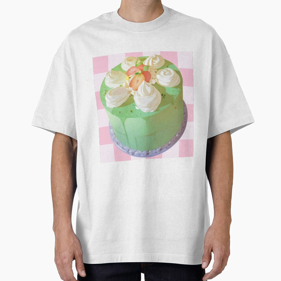 Vintage Matcha Cake – Aesthetic Green Tea Dessert Illustration by MuseAI T-Shirts, Hoodie, Sweatshirt (Image 1)