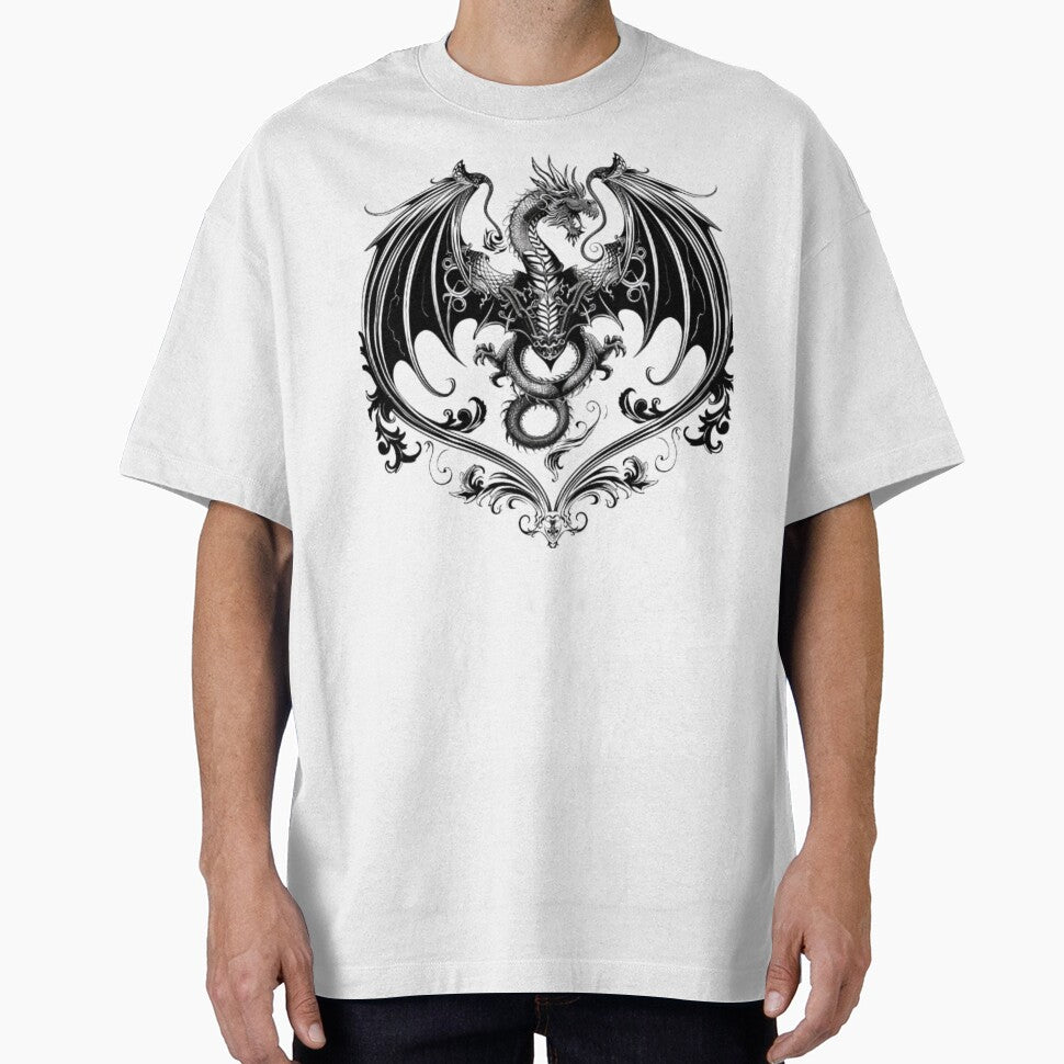 Gothic Dragon with Ornamental Frame by AlexLineArt T-Shirts, Hoodie, Sweatshirt | BlankRebels.com (Image 1)