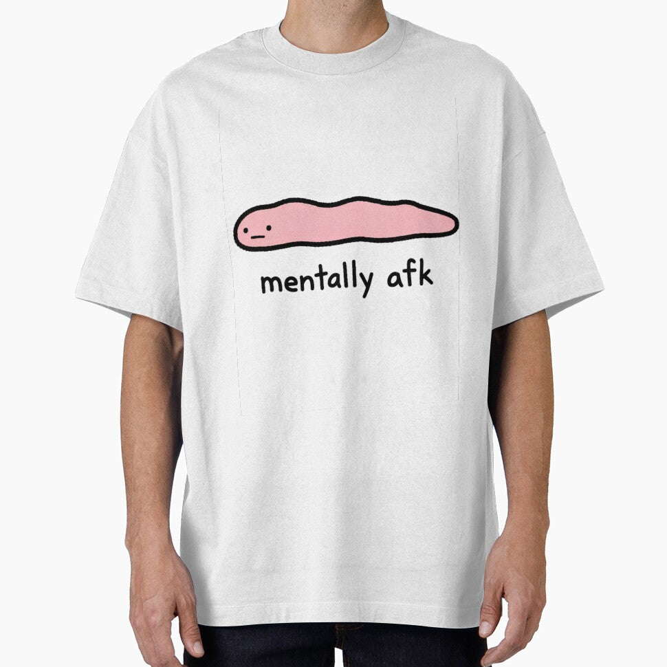 Mentally AFK Funny Worm Sticker by Przemsi40 T-Shirts, Hoodie, Sweatshirt | BlankRebels.com (Image 1)