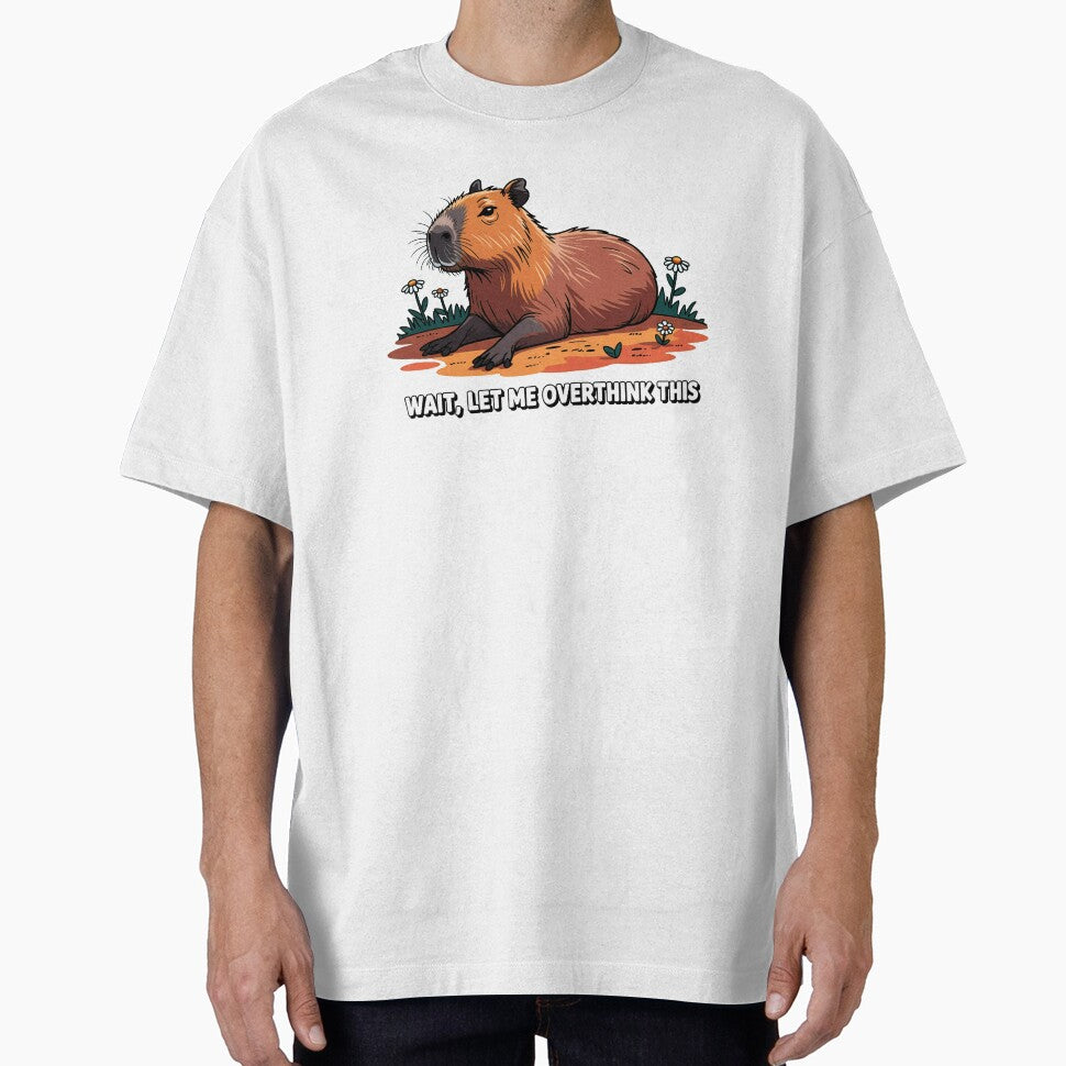 Funny Capybara Overthinking Quote Design by MonkiFlipp T-Shirts, Hoodie, Sweatshirt | BlankRebels.com (Image 1)