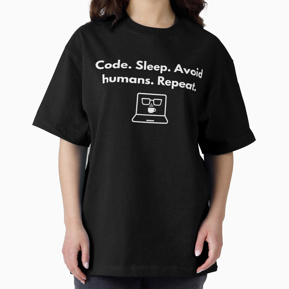 Code. Sleep. Avoid Humans. Repeat. by silentsyntax T-Shirts, Hoodie, Sweatshirt | BlankRebels.com (Image 2)