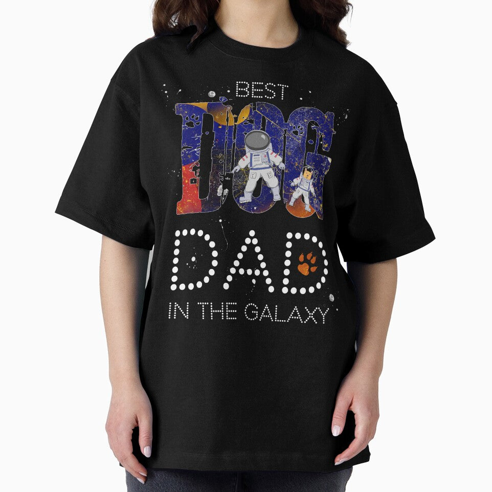Best Dog Dad in Galaxy Funny Vintage Space Planets Astronaut by r-silver T-Shirts, Hoodie, Sweatshirt (Image 2)