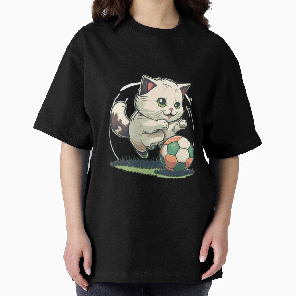 Cat playing soccer by Warih