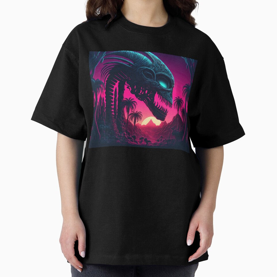 Retro-Futuristic Nightmare: A Synthwave Tribute to H.R. Giger by Mullet Monkey T-Shirts, Hoodie, Sweatshirt (Image 2)