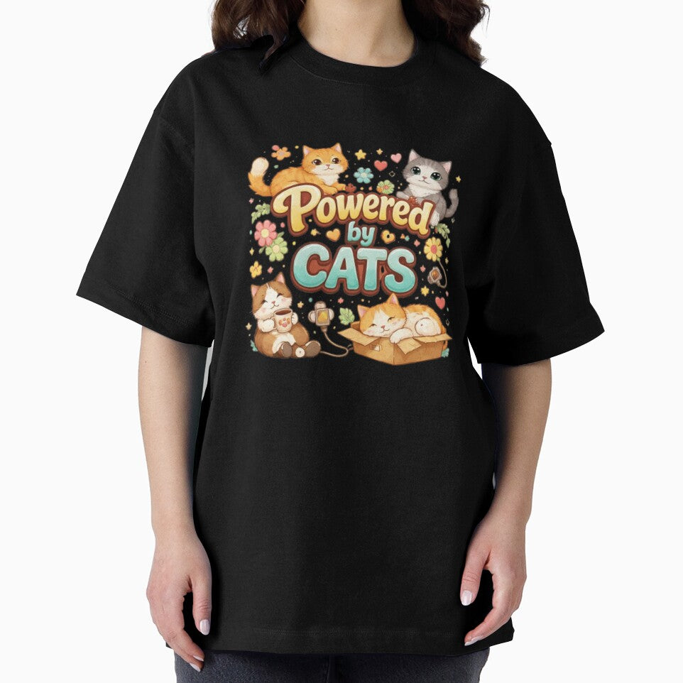 Powered by Cats – Cute Aesthetic Cat Lover Design by Sanika arts T-Shirts, Hoodie, Sweatshirt | BlankRebels.com (Image 2)