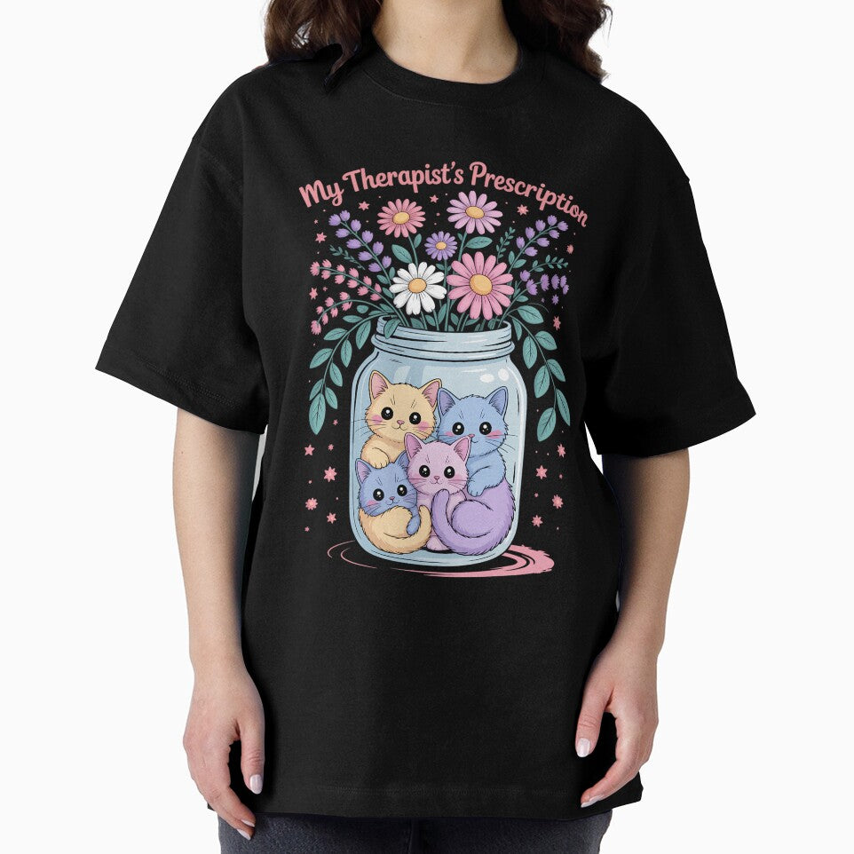 Cat Therapy Therapist’s Prescription Mental Health Humor by YaulTape T-Shirts, Hoodie, Sweatshirt | BlankRebels.com (Image 2)