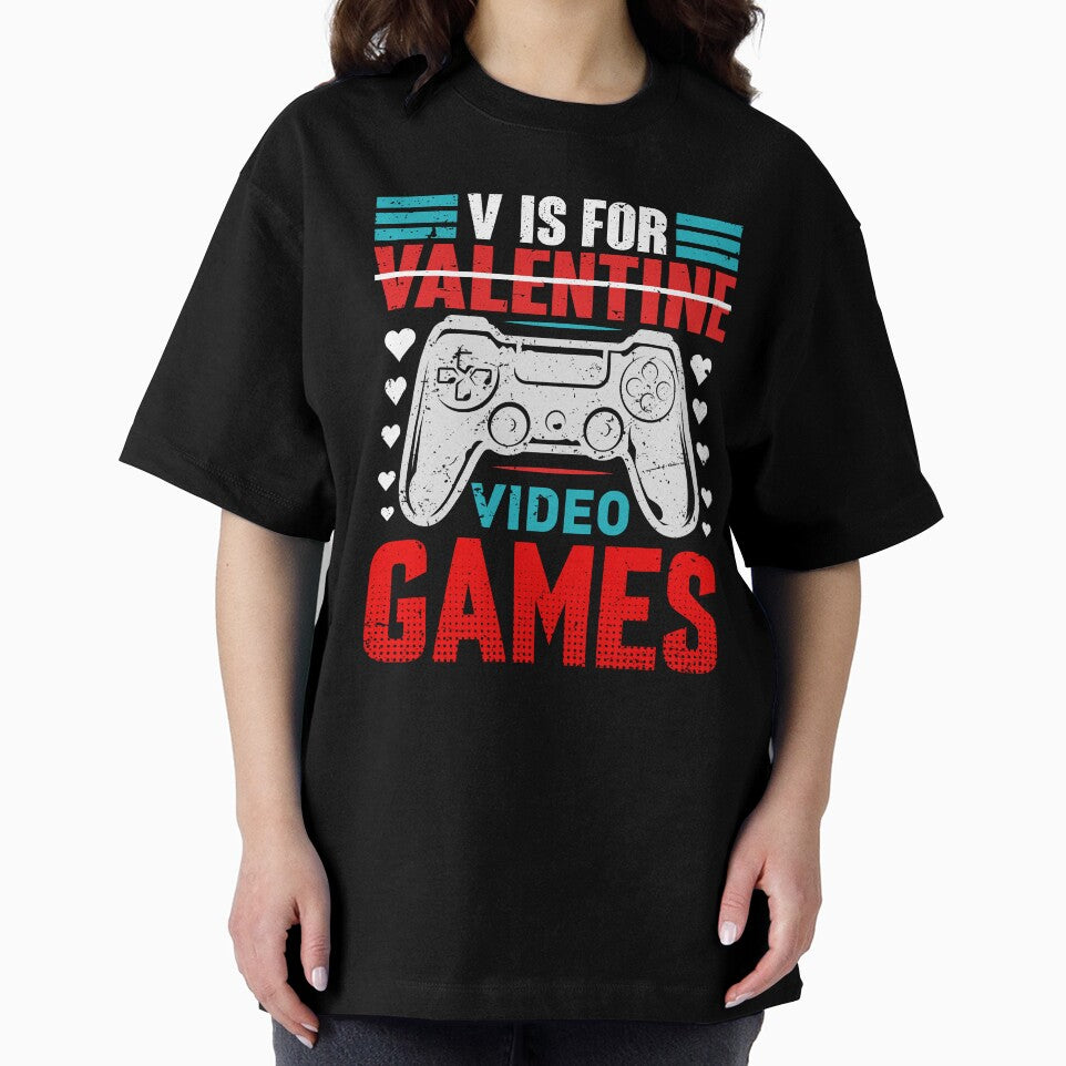 Funny Gamer Boy Men V For Video Game Valentines Day Vintage by roboartpixel T-Shirts, Hoodie, Sweatshirt (Image 2)