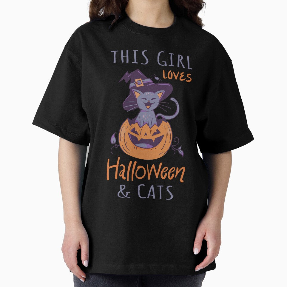 This Girl Loves Halloween And Cats III by Lemon Pepper T-Shirts, Hoodie, Sweatshirt | BlankRebels.com (Image 2)
